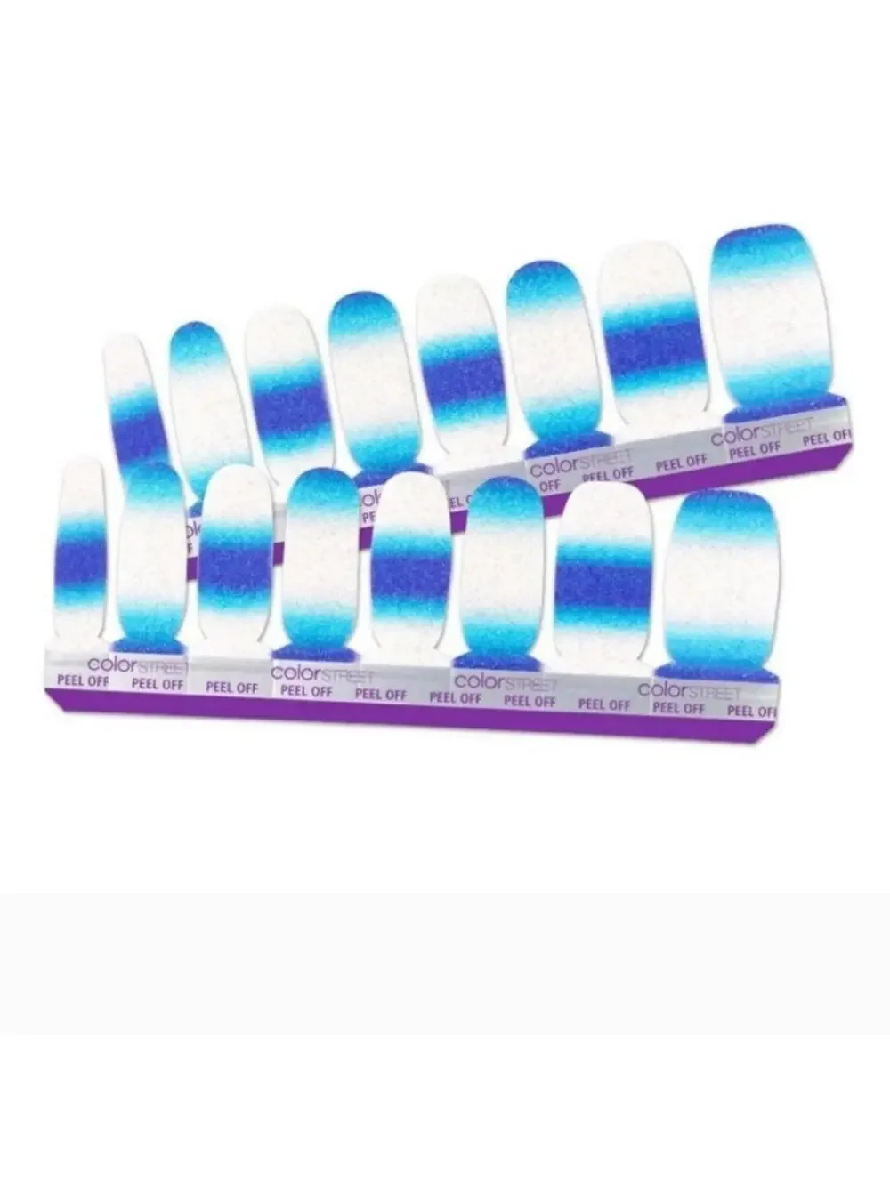 Color Street Dose of Mykonos Nail Polish Strips Set Ombré Blue New